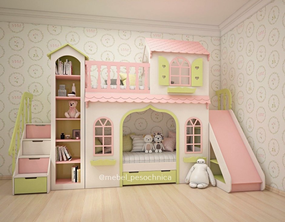 Детская кровать домик для принцессы