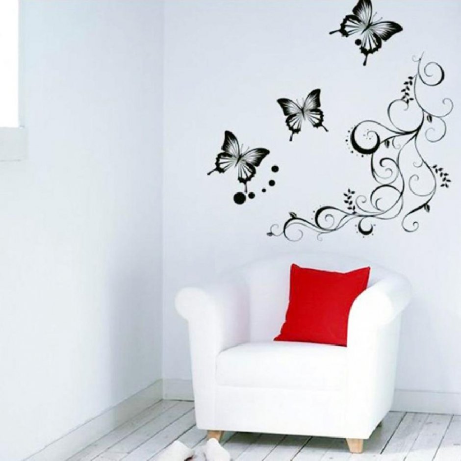 Трафарет бабочки на стену