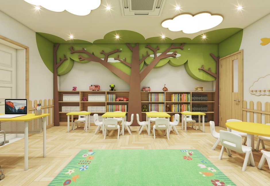 Дерево в интерьере детской комнаты