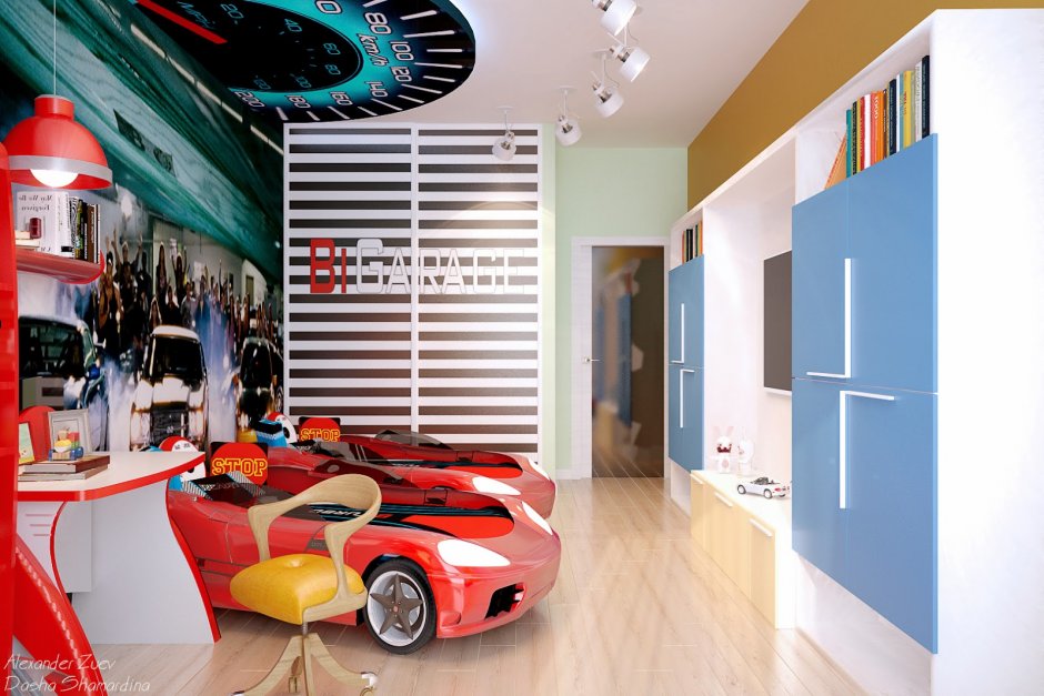 Детская комната в стиле гараж