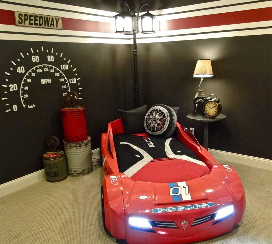 Спальня для мальчика в стиле гаража