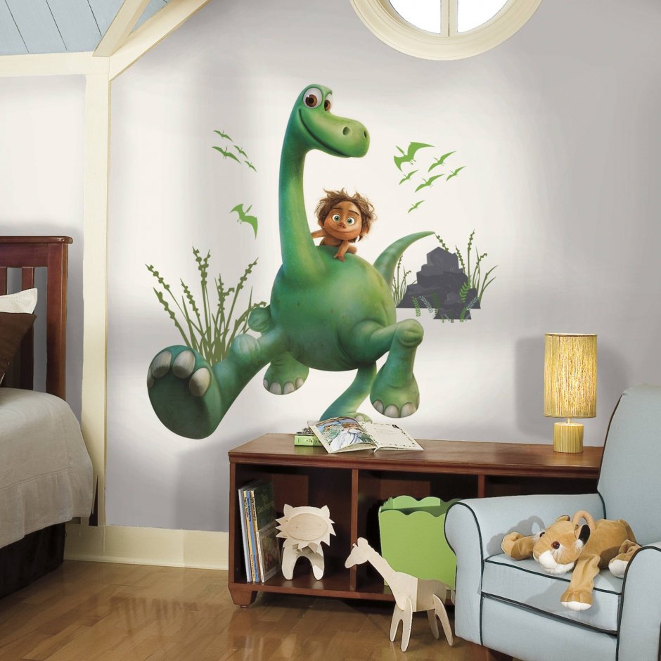 Интерьер комнаты для мальчика с динозаврами