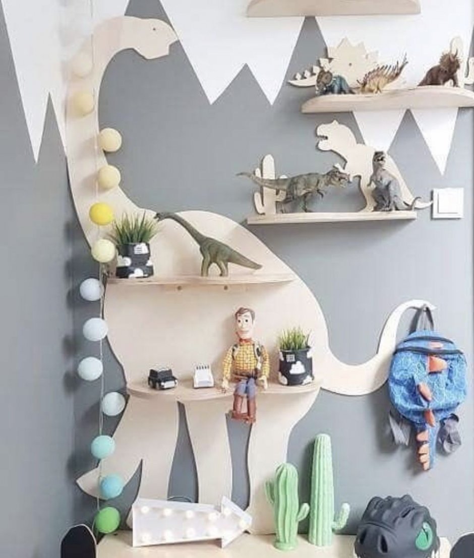 Стильная комната с динозаврами