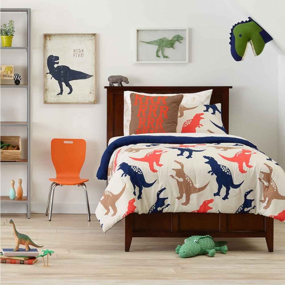 Интерьер комнаты для мальчика с динозаврами