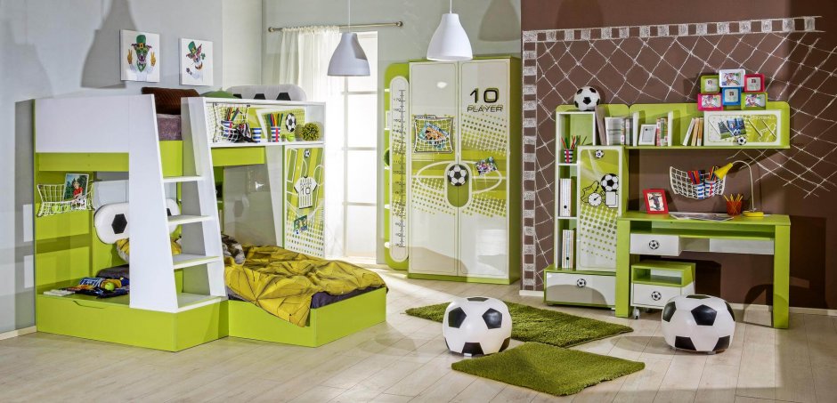 Детская спальня для мальчика футбол