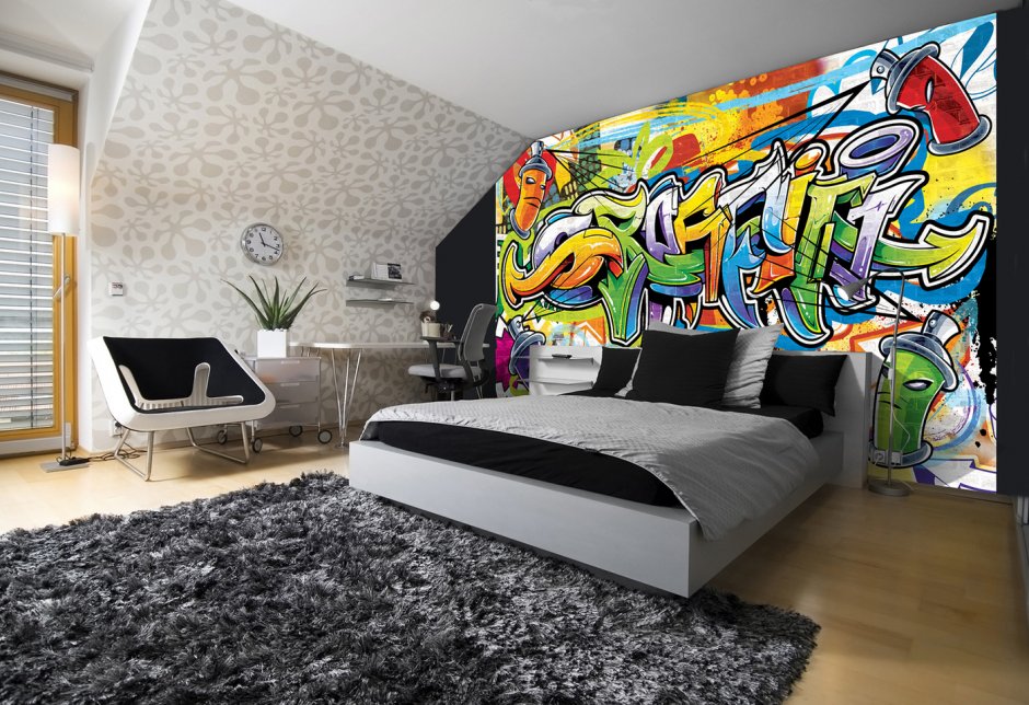 Граффити фотообои на стену в комнату