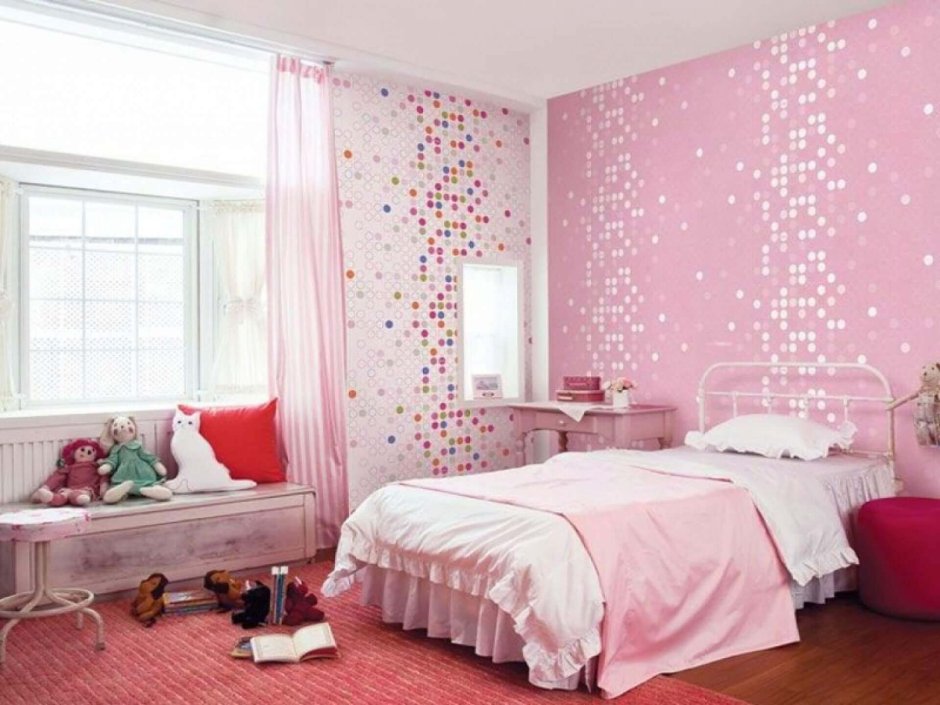 Обои розовые для стен в спальню