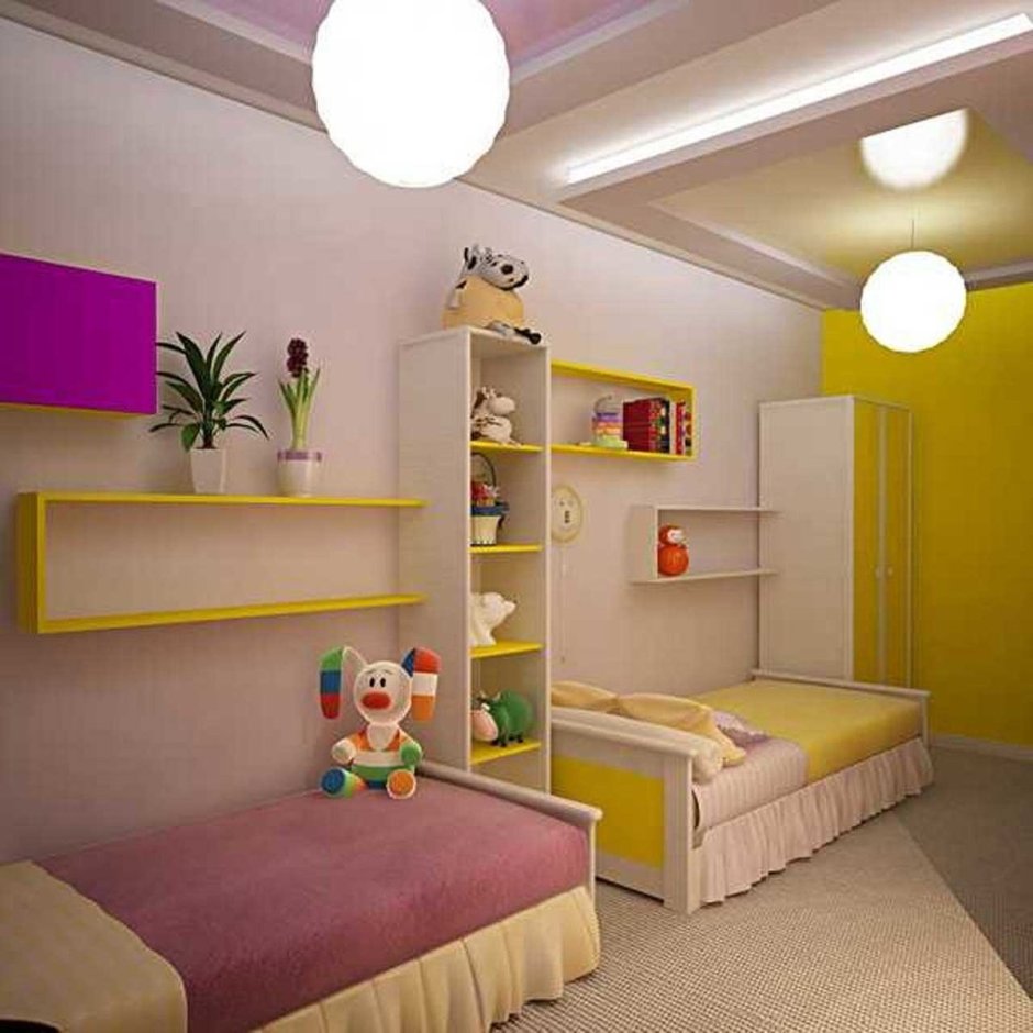 Детская комната для двоих разнополых 12 кв.м