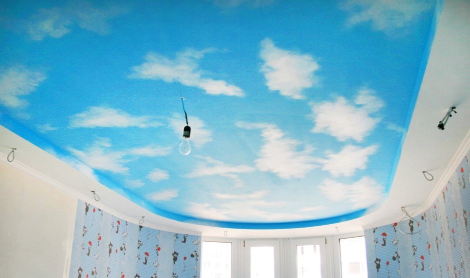 Потолок небо с облаками в детской мальчику