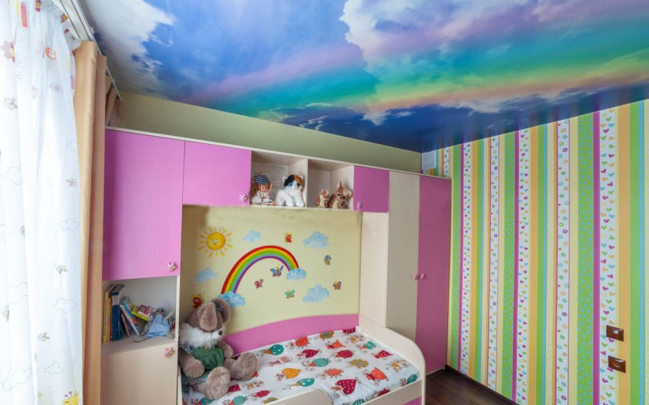 Потолок с фотопечатью в детскую