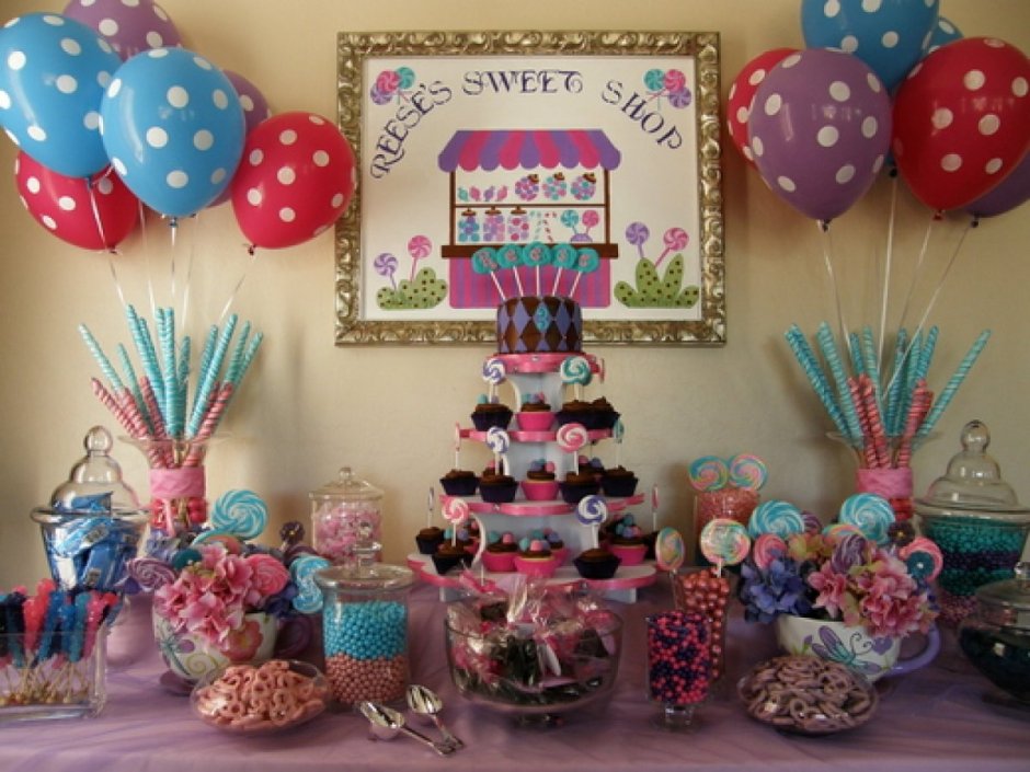Украшение сладкого стола на детский день рождения