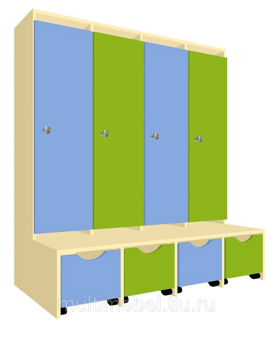 Детские шкафчики в раздевалку для детского сада