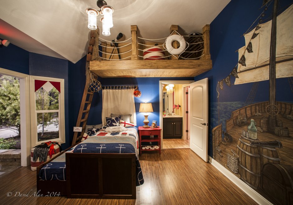 Детская комната на двоих в пиратском стиле