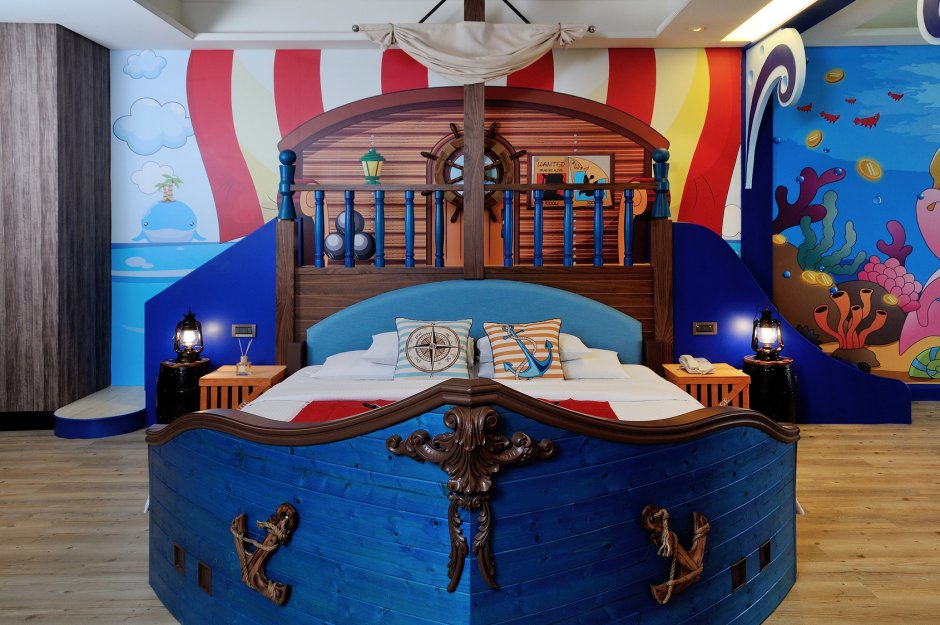 Кровать корабль морская регата