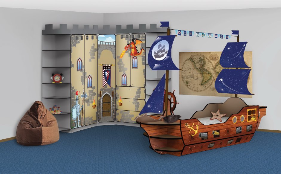 Детская кровать пиратский корабль