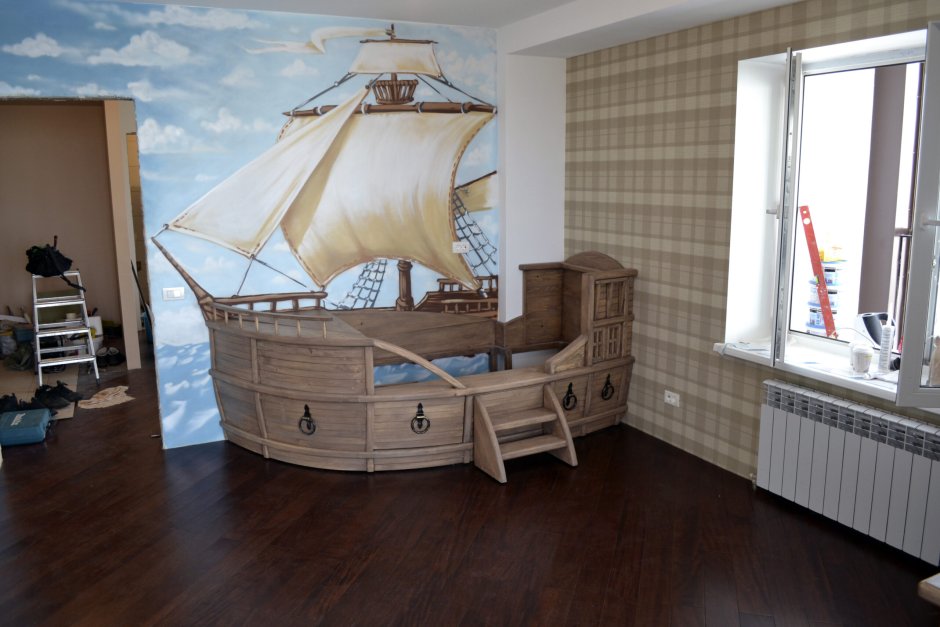 Детская кровать пиратский корабль