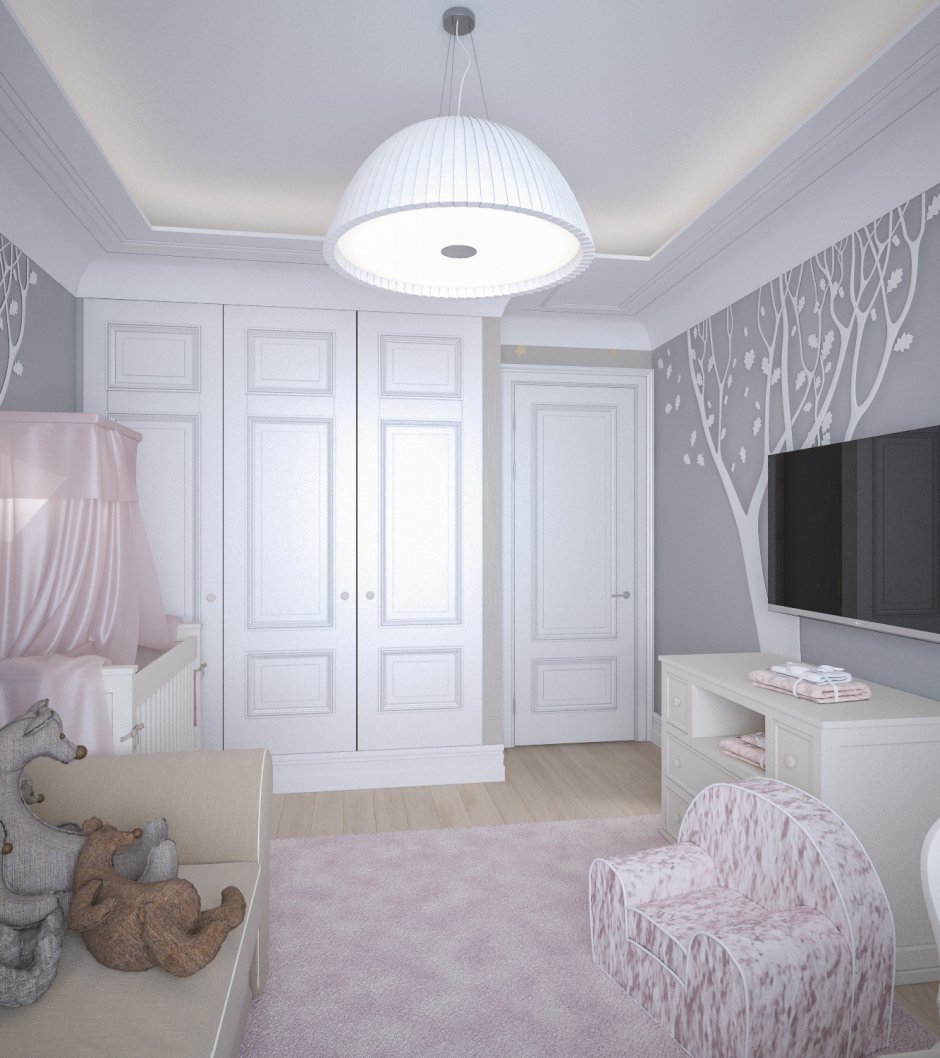 Интерьер комнаты для новорожденного в стиле Неоклассика