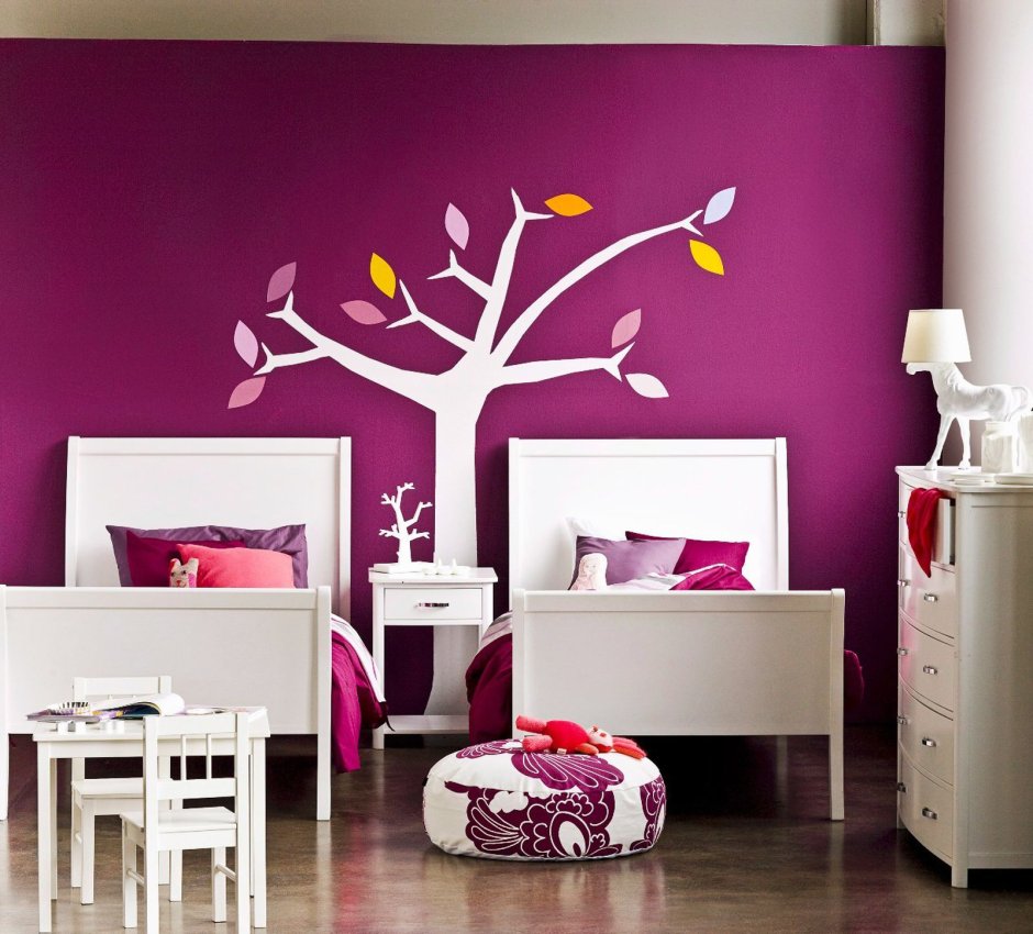 Сиреневый цвет в интерьере детской комнаты