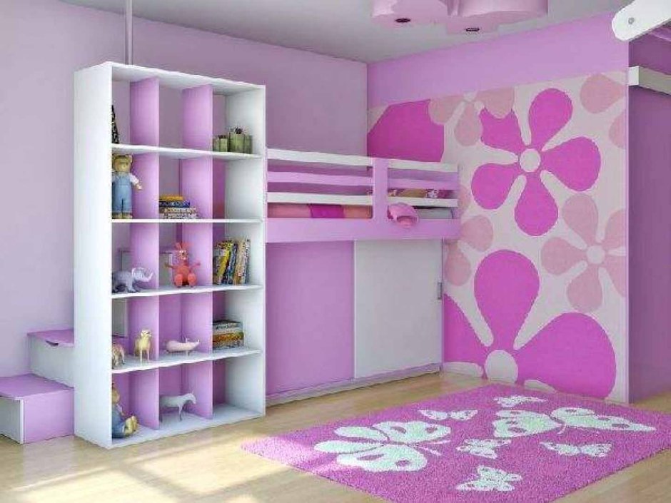 Покраска стен в детской для девочки