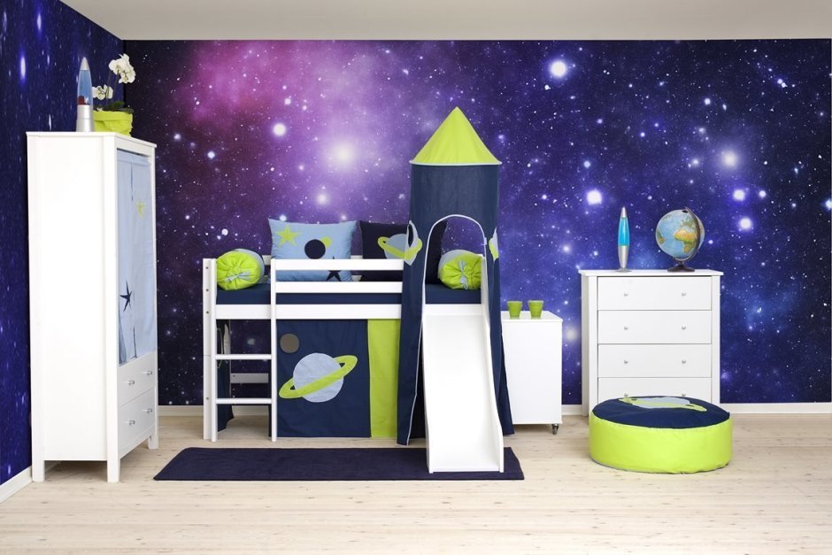 Комната в стиле космос для мальчика