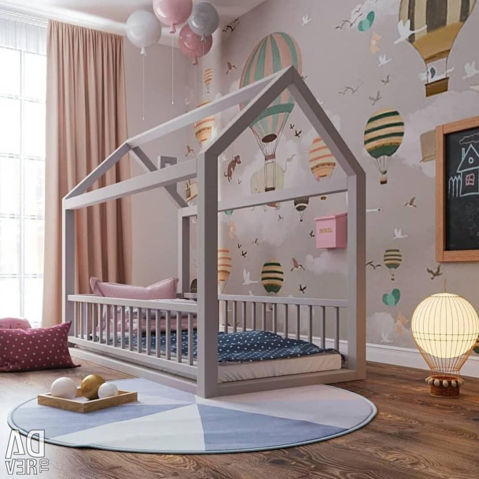 Детская комната с кроваткой домиком