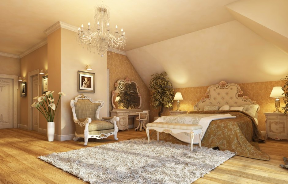 Мансардная комната в стиле Барокко