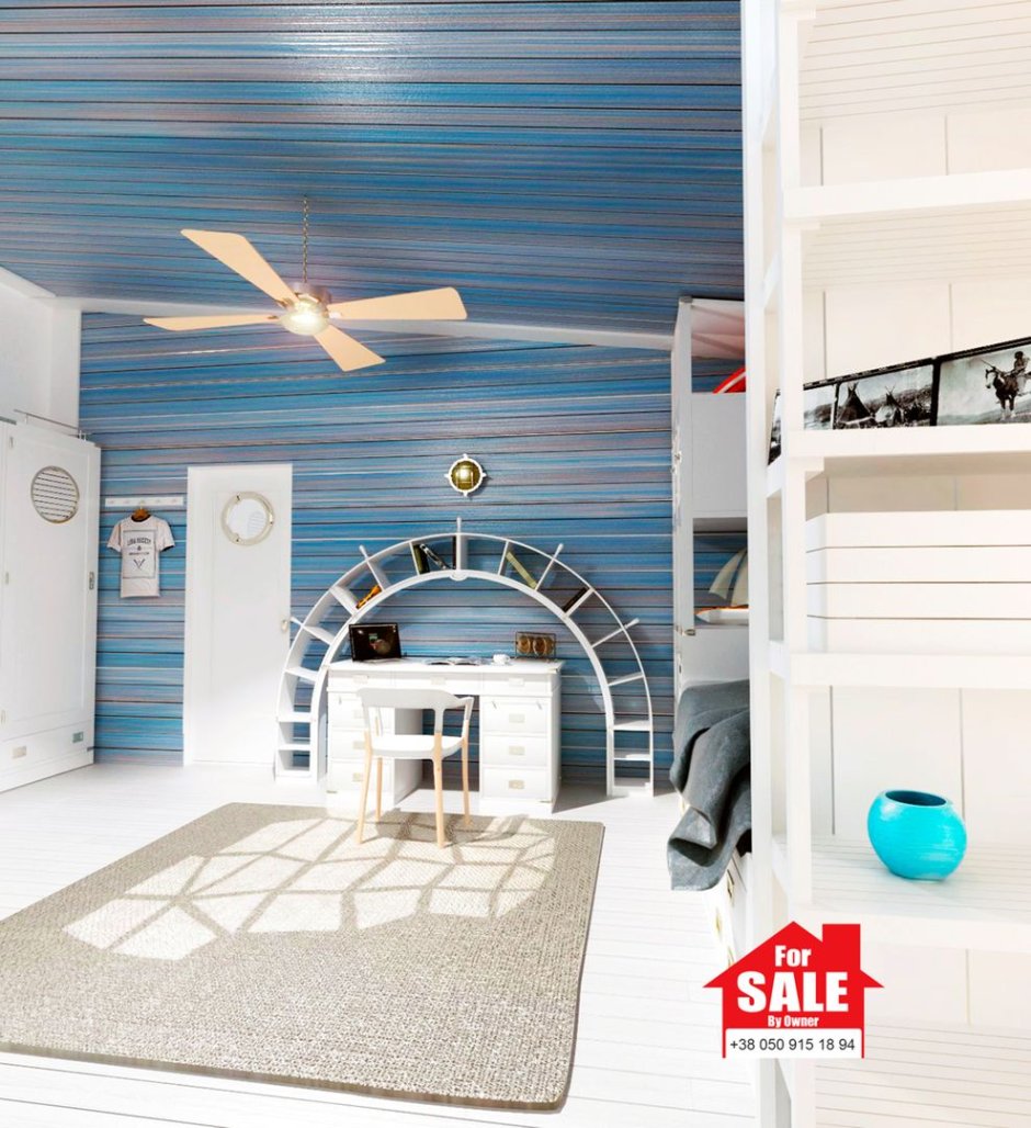 Детская комната в морском стиле мансарда