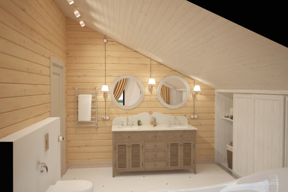 Светильник в ванную комнату в деревянном доме