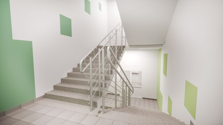 Зеленые лестницы школы