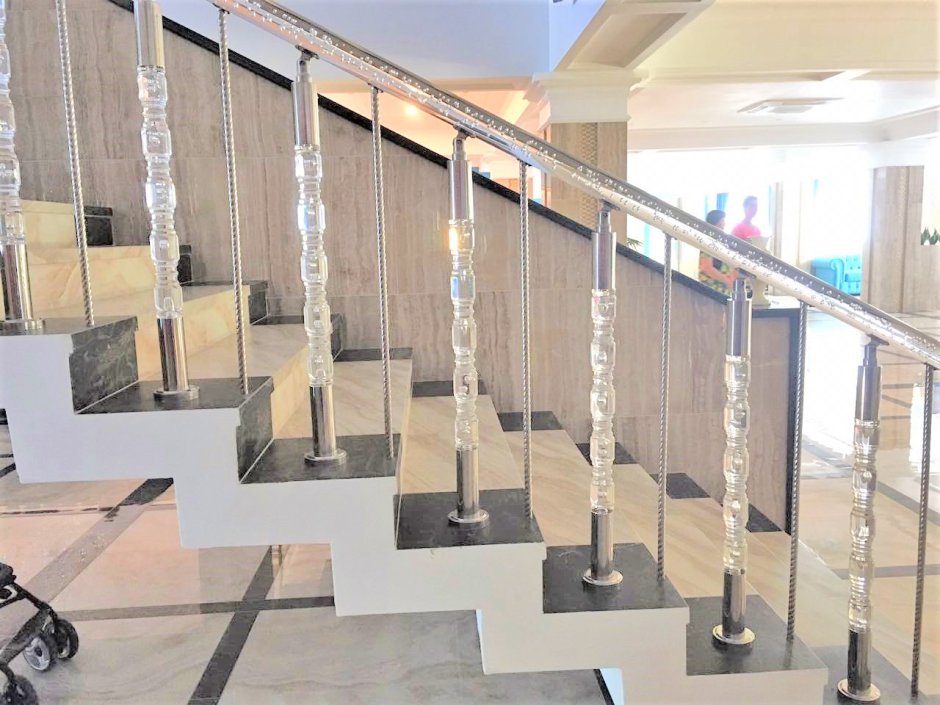 Перила для лестницы, стекло, (модель № 0/017)- перила