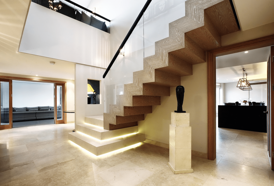 Современные лестницы в интерьере частного дома