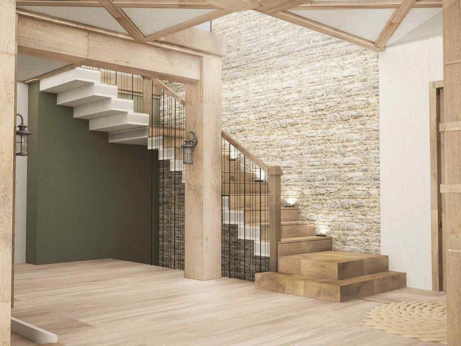 Бюджетная отделка бетонной лестницы в частном доме