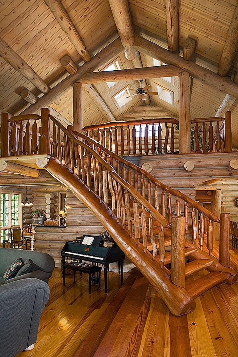 Деревянные лестницы в деревенском стиле