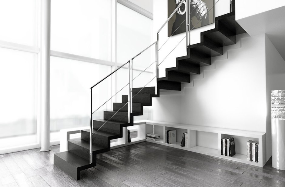 Черная металлическая лестница