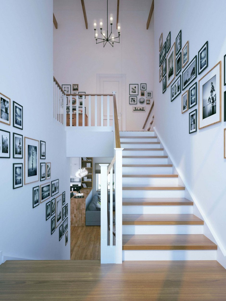 Лестница в скандинавском стиле в доме