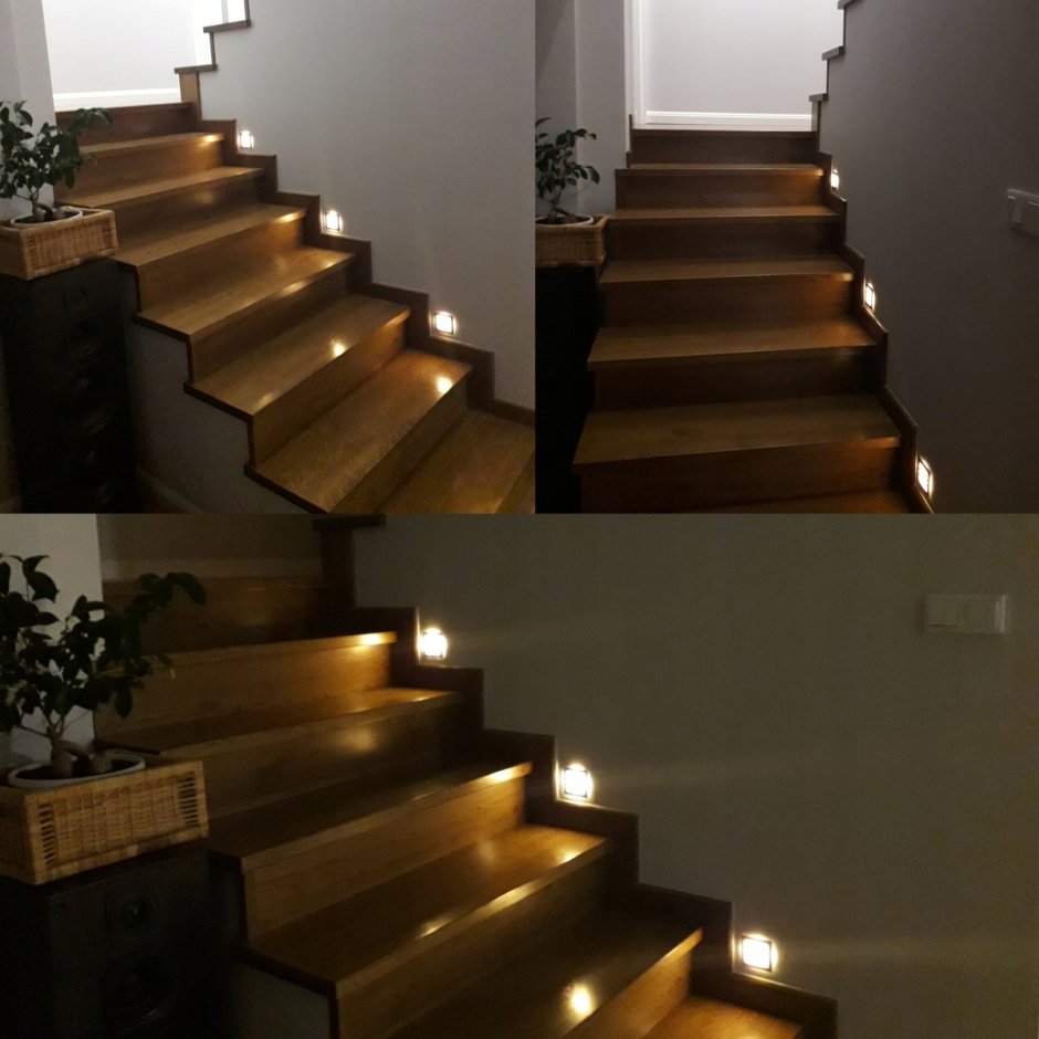 Бетонная лестница с подсветкой