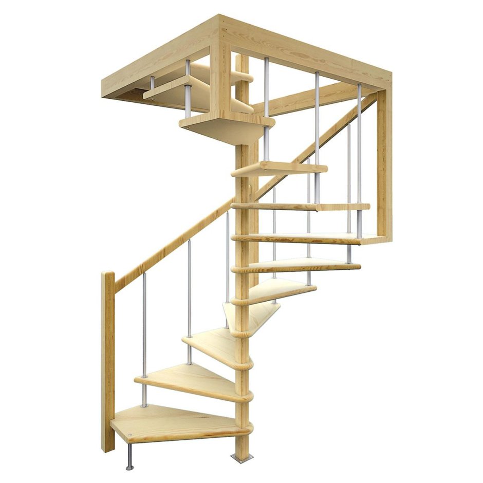 Деревянная межэтажная лестница лес-91