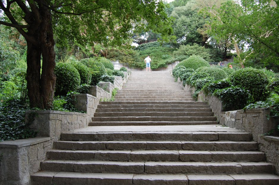 Каменные лестницы в парке