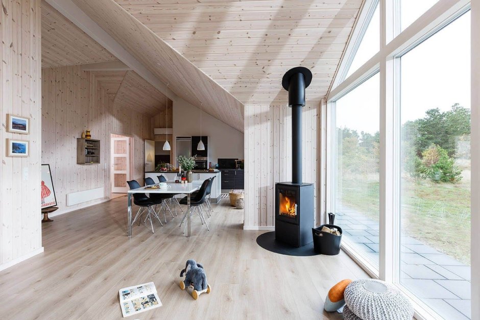 Уютная гостиная в скандинавском стиле