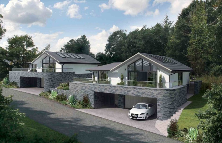 Дом в скандинавском стиле с гаражом