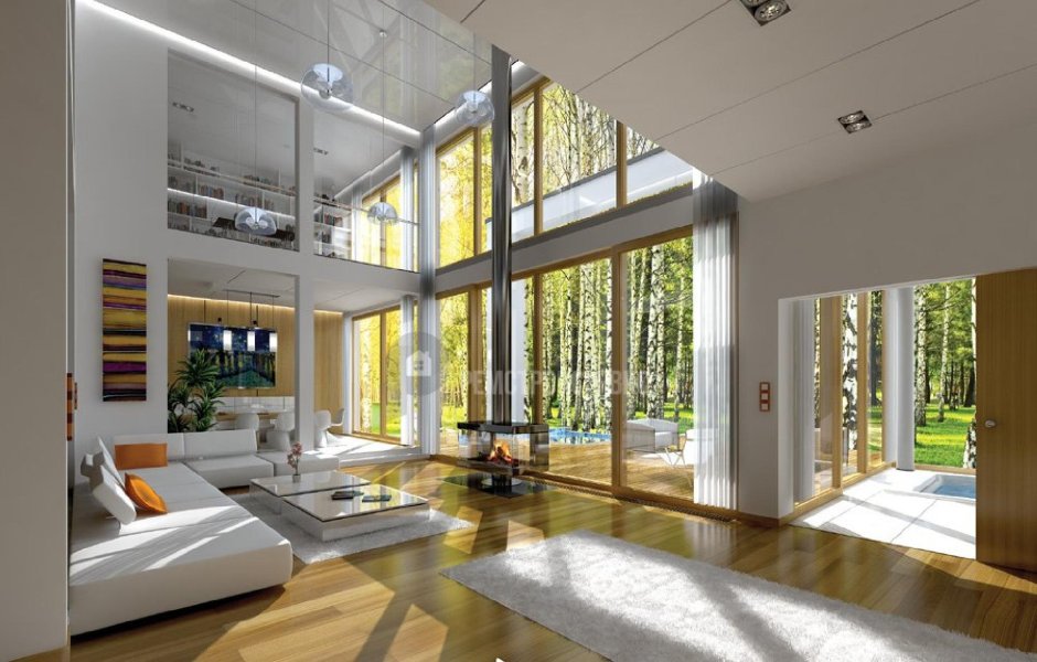 Интерьеры современных домов с видовыми окнами