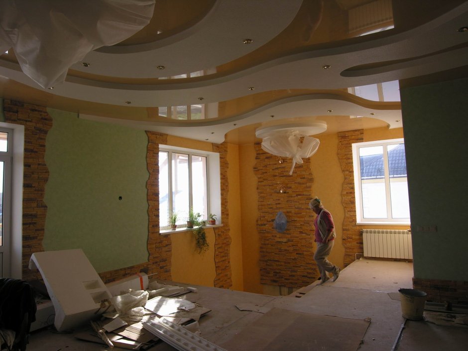 Кессонный потолок в современном стиле