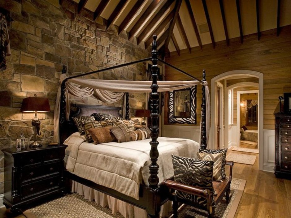 Романский стиль в интерьере спальни