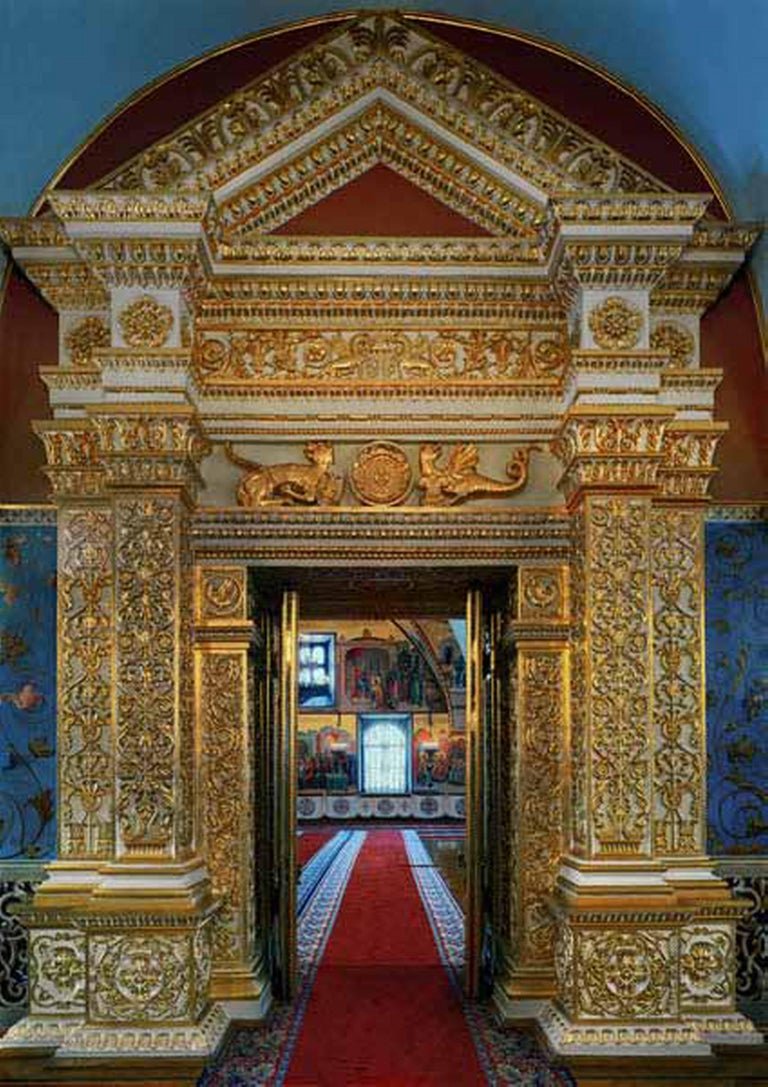 Декоративная роспись в русском стиле интерьер Кремлевские палаты