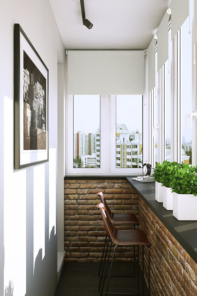 Отделка балкона в современном стиле (100 фото)