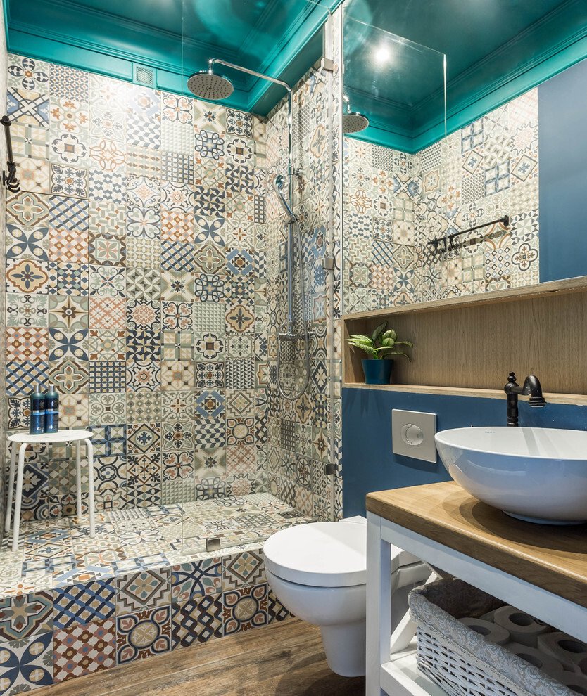 Ремонт в ванной комнате фото мозаика