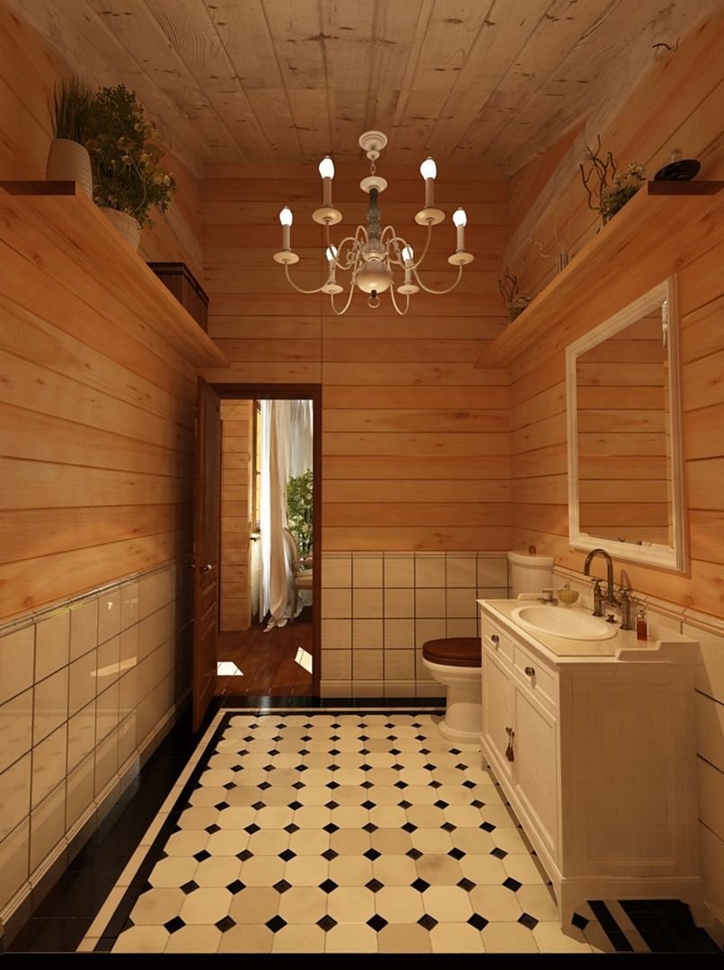 Ванные комнаты в деревянном доме