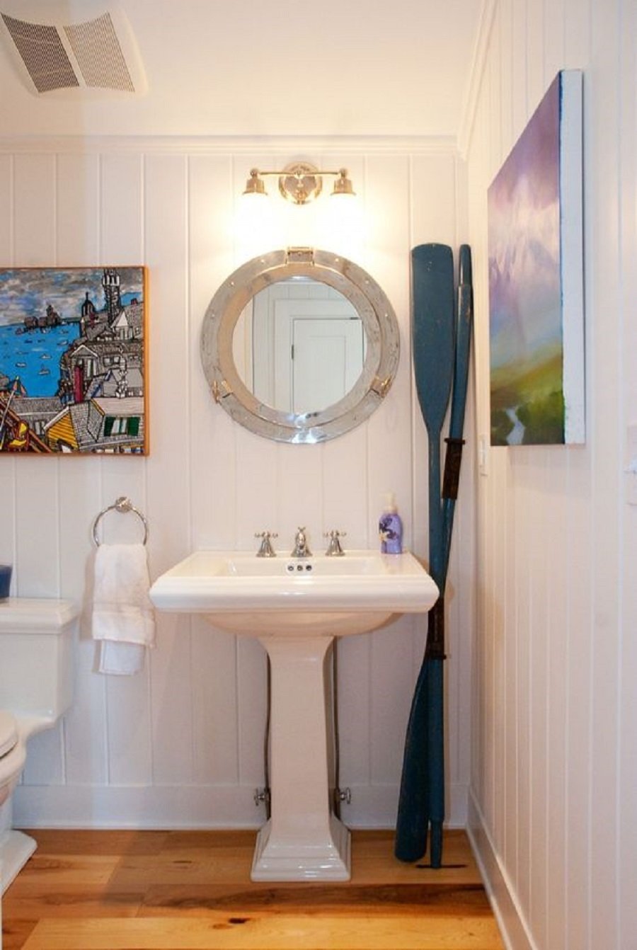 Зеркало в ванную комнату в морском стиле