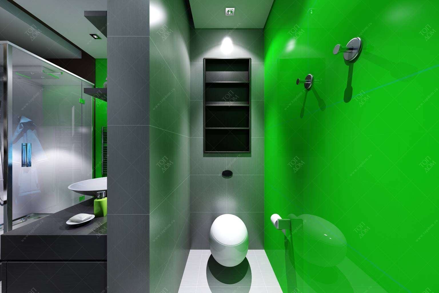Туалет В Зеленом Цвете Дизайн Фото.
