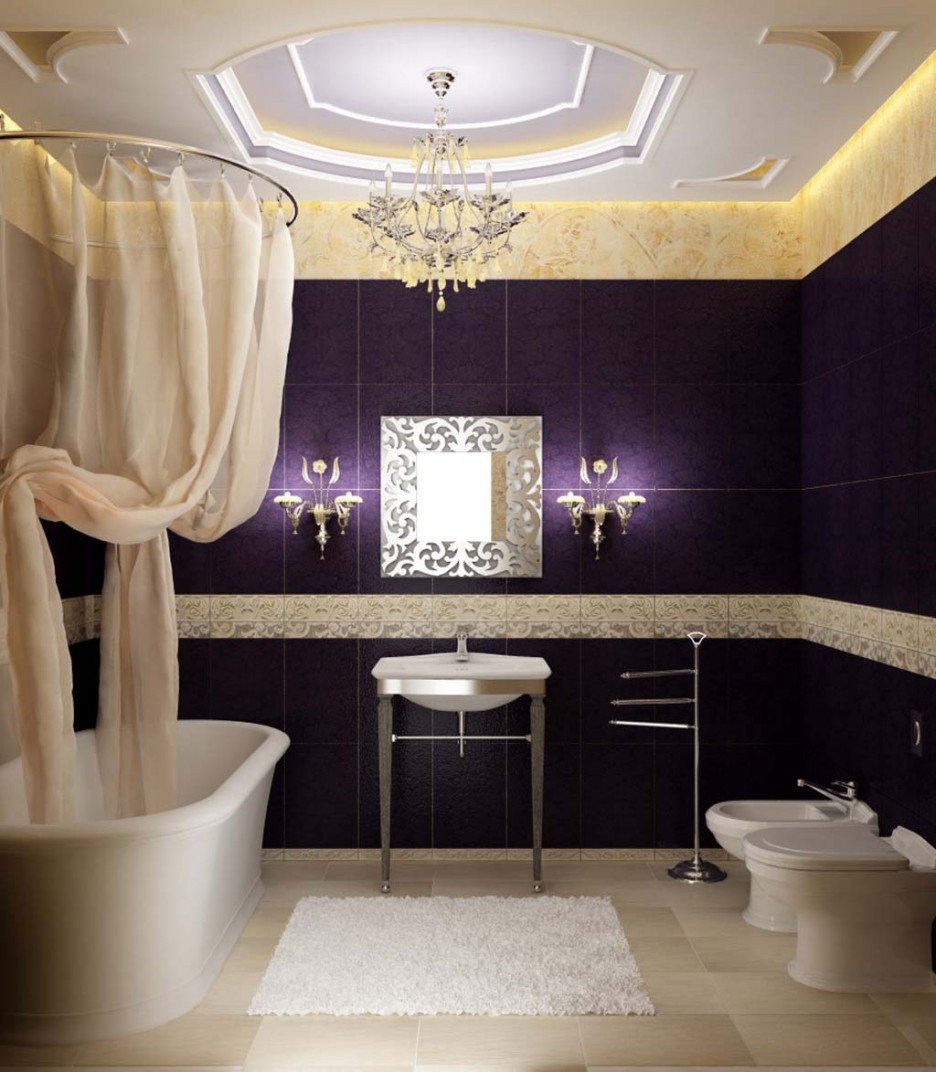 Фиолетовые Ванные комнаты